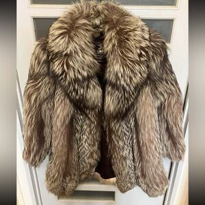 Luxurious silver fox Fur Coat